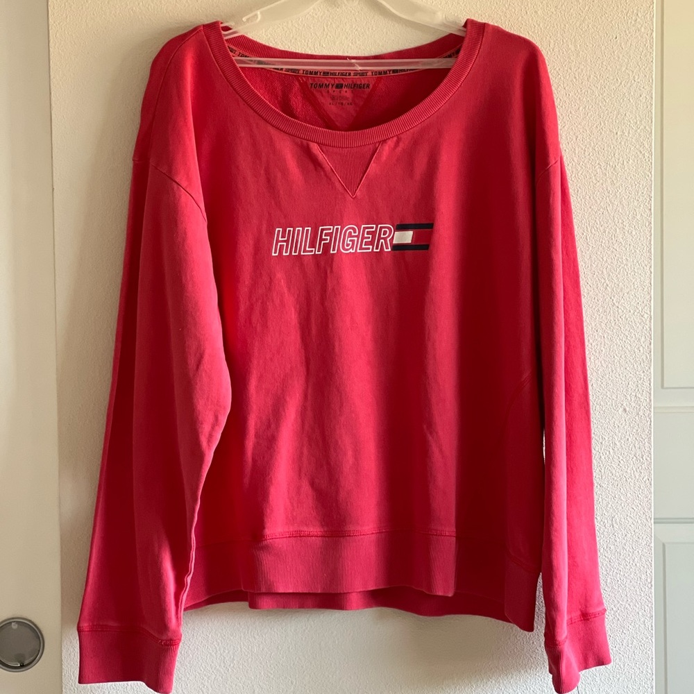 NWT Tommy Hilfiger red sweatshirt.